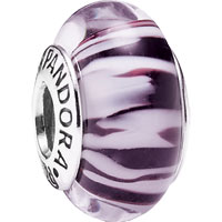 (LIMITED EDITION) Pandora Purple Zebra Murano Glass