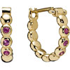 (RETIRED) PANDORA 14ct Gold Hoops with Pink Sapphire (RETIRED) PANDORA 14ct Gold Hoops with Pink Sapphire