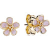 PANDORA 14ct Gold Studs Cherry Blossom with Pink Enamel PANDORA 14ct Gold Studs Cherry Blossom with Pink Enamel