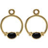 (RETIRED) Pandora 14ct Gold Compose Earrings with Onyx