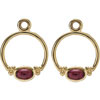 (RETIRED) Pandora 14ct Gold Compose Earrings Rhodolite