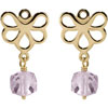 (RETIRED) Pandora 14ct Gold Compose Earrings Pink Amethyst