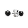 Pandora Silver Stud Earrings with Black Onyx