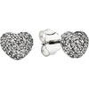 Pandora Silver Pave Heart Stud Earrings (NEW)