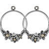 (RETIRED) Pandora Silver and Gold Compose Earrings Flowers