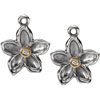 Pandora Silver and Gold Compose Earrings Flowers Diamonds