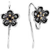 Pandora Silver and 14ct Gold Compose Flower Earring Hooks