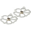 (RETIRED) Pandora Silver and Gold Compose Earring Brown CZ