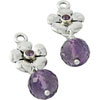 Pandora Silver and Gold Compose Earring Pendants Amethyst