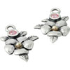 (RETIRED) Pandora Silver and Gold Compose Earring Pink CZ