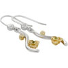(RETIRED) PANDORA Silver and Gold Hook Earrings Diamond Peridot (RETIRED) PANDORA Silver and Gold Hook Earrings Diamond Peridot