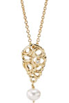 (RETIRED) PANDORA 14ct Gold Pendant with Diamond and Pearl (RETIRED) PANDORA 14ct Gold Pendant with Diamond and Pearl