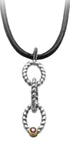 (RETIRED) PANDORA Silver and 14ct Gold Pendant Pink Sapphire (RETIRED) PANDORA Silver and 14ct Gold Pendant Pink Sapphire