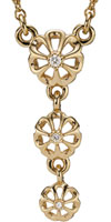 (RETIRED) PANDORA 14ct Gold Pendant with Diamonds drop Flowers (RETIRED) PANDORA 14ct Gold Pendant with Diamonds drop Flowers