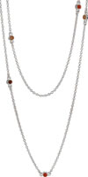 (RETIRED) PANDORA Silver Necklace Garnet Carnelian Orange MoonS (RETIRED) PANDORA Silver Necklace Garnet Carnelian Orange MoonS