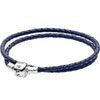 PANDORA Dark Blue Double Woven Leather Bracelet PANDORA Dark Blue Double Woven Leather Bracelet
