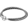 PANDORA Metallic Silver Double Woven Leather Bracelet PANDORA Metallic Silver Double Woven Leather Bracelet