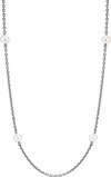 (RETIRED) Oxidised Sterling Silver Pearl Necklace 80cm (RETIRED) Oxidised Sterling Silver Pearl Necklace 80cm