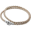 PANDORA Silver and White Double Waved Leather Bracelet PANDORA Silver and White Double Waved Leather Bracelet