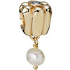 (RETIRED) PANDORA 14ct Gold Bead Flower CZ with hanging Pearl (RETIRED) PANDORA 14ct Gold Bead Flower CZ with hanging Pearl
