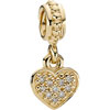 PANDORA PANDORA 14ct Bead with drop Heart and Diamonds PANDORA PANDORA 14ct Bead with drop Heart and Diamonds
