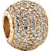 PANDORA Rounded Pavé Cubic Zirconia 14ct Gold Charm PANDORA Rounded Pavé Cubic Zirconia 14ct Gold Charm