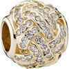 PANDORA 14ct Gold Sparkling Love Knot Charm PANDORA 14ct Gold Sparkling Love Knot Charm