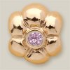 (RETIRED) 14ct Gold Bead Flower with Pink CZ