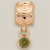 (RETIRED) 14ct Gold Bead Circles with Green CZ