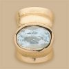 (RETIRED) 14ct Gold Bead Banded with Large Aquamarine