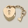 14ct Gold Bead Padlock and Key