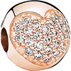 PANDORA Rose Pavé Heart Fixed Clip (NEW) PANDORA Rose Pavé Heart Fixed Clip (NEW)
