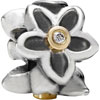 (RETIRED) PANDORA Silver and 14ct Gold Bead Flowers Diamonds (RETIRED) PANDORA Silver and 14ct Gold Bead Flowers Diamonds
