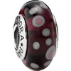 Murano Glass Bead Purple with Salmon and White Bubbles (NEW)