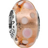 Murano Glass Bead Pink with Pink and White Bubbles