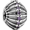 (RETIRED) PANDORA Oversize Silver Bead with Purple CZ (RETIRED) PANDORA Oversize Silver Bead with Purple CZ