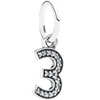 PANDORA "3" Hanging Charm PANDORA "3" Hanging Charm