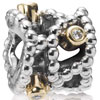 (RETIRED) PANDORA Silver and 14ct Bead with Diamonds (RETIRED) PANDORA Silver and 14ct Bead with Diamonds